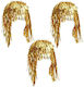 3 Τεμάχια Cosplay Disco Wigs Foil Tinsel Λαμπερά Καπέλα Πάρτι Αστεία Ατμόσφαιρα Εορταστική Διακόσμηση Παράσταση Props Χρυσό