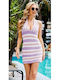 Women's Orange Short Beach Dress