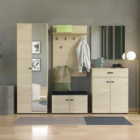 Rathlin Civ Έπιπλο Εισόδου με Κρεμάστρα Light Port Oak 77x20x115εκ.