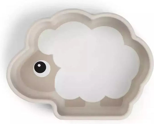 Done by Deer Bol pentru copii Stick Stay din silicon Bej