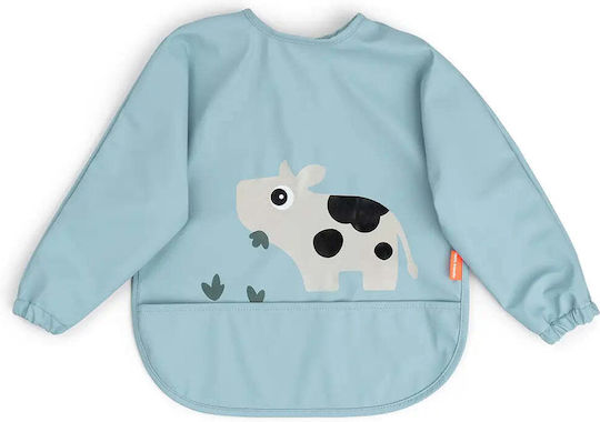 Done by Deer Waterproof Coverall Fabric with Hoop & Loop Fastener, Pocket & Sleeves Farm Blue