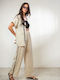 Women's Kimono with Buttons Beige