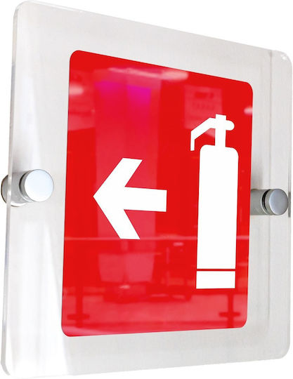Sign 15x15cm ''Fire Extinguisher Left'' Red-White Thickness 5mm Acrylic Plexiglass 241566