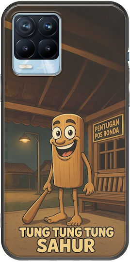 Brainrot Tung Tung Tung Sahur Realme 8 8 Pro Черен TPU Черен Силикон