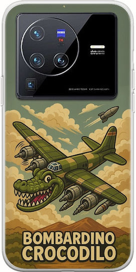 Brainrot Bombardino Crocodilo Vivo X80 Pro Flexibles TPU Transparentes Silikon