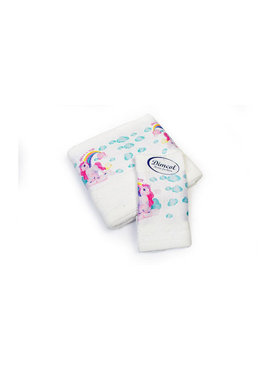Dimcol Set de prosoape pentru copii 2pcs White De greutate 400gr/m²