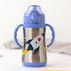 Kiokids Space Rocket Παιδικό Παγούρι Θερμός Μονόκερος Ανοξείδωτο με Καλαμάκι Μπλε 280ml