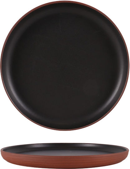 Ready Plate Shallow made of Porcelain Black with Diameter 26.5cm 6pcs