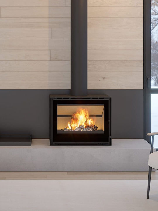 C&A Chama Salamander Cristal 98 Șemineu cu inserție Lemn 10.8kW Drept cu o ușă care se deschide Bază perete