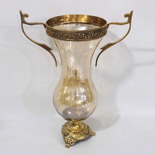 Eurolamp Βάζο Γυάλινο Χρυσό Φ27xΥ38cm