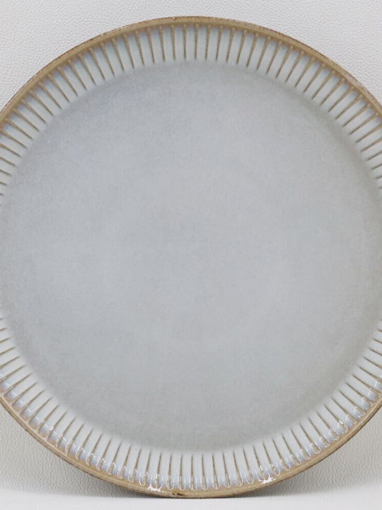 GTSA Plate Shallow Ceramic White with Diameter 21cm 6pcs