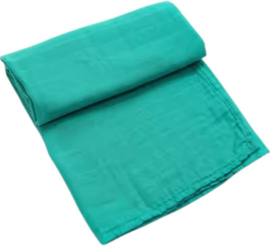 Queen Mother Muslin Changing Pad Green 120x120cm.