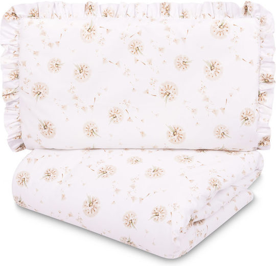 Sensillo Сет Бебешка Долен Калъф с Калъфка за Възглавница Beige 100x135см.