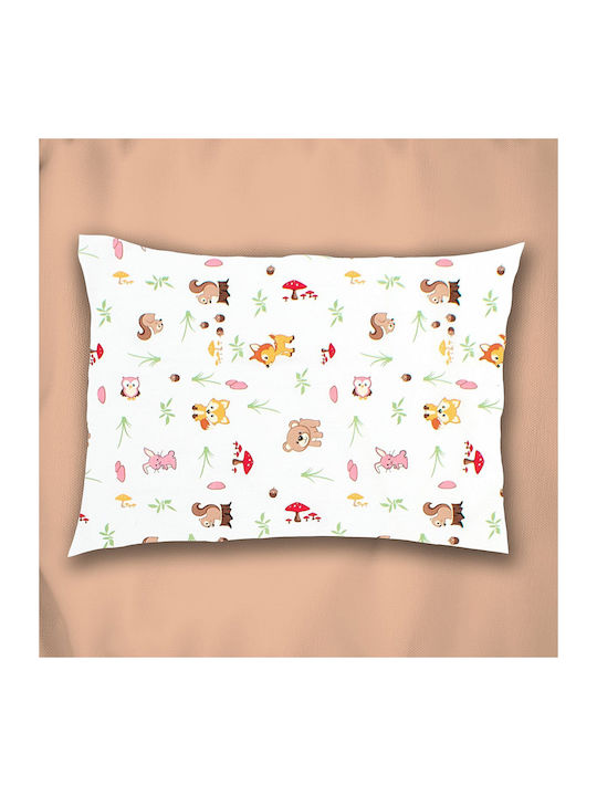 Dimcol Față de pernă pentru bebeluși din 100% bumbac Alb-roz 45x35cm