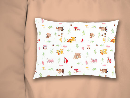 Dimcol Kids Cotton Pillowcase 50x70cm White-pink