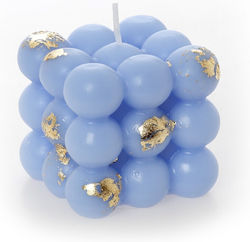 Bubble Candle Favor with Gold Leaf in Light Blu...