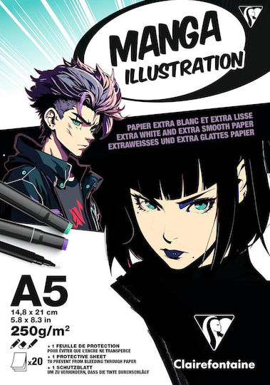 Clairefontaine Manga Pad 10 Sheets Illustration A5 14.8x21cm 250gsm