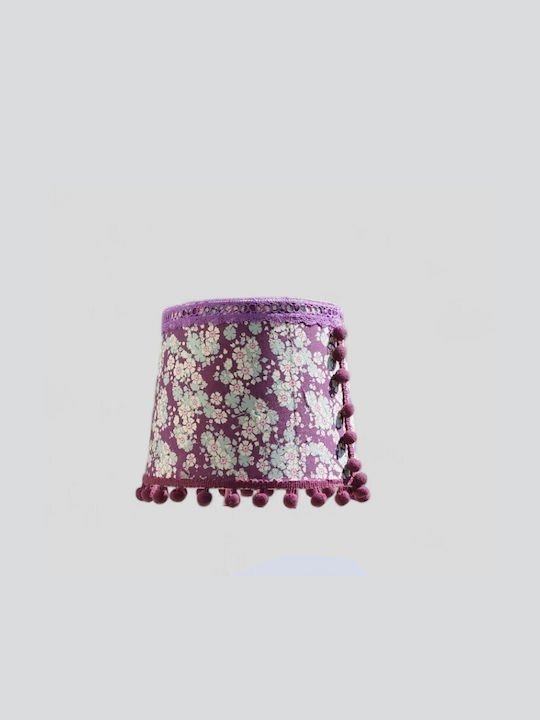 Καπέλο Φωτιστικού Πορτατίφ Purple Flowers Διαστάσεις 15*12*10