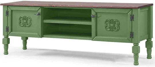 TV Stand Wooden Ada Light Green L150xW50xH40cm