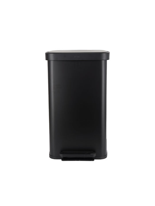 Estia Soft Close Mülleimer aus Inox mit Pedal Schwarz 70lt
