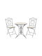 Set Sala De Mese Pentru Exterior Sellis 3 Piese Mozaic Negru
