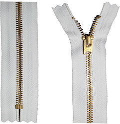 Closed Metal Zipper 3mm 12cm Ecru