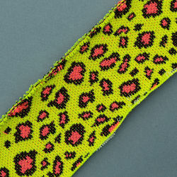 Rippenstrick Leopard Basis Leuchtgelb Schwarz L...
