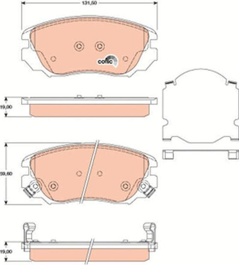 Τακακια Εμπρ Opel Insignia 08- Saab 9-5 09 131,5mm Vp1782-p182