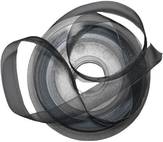 Organza Ribbon with Wired Edges 7mm Width Grey 1504 Price Per Meter