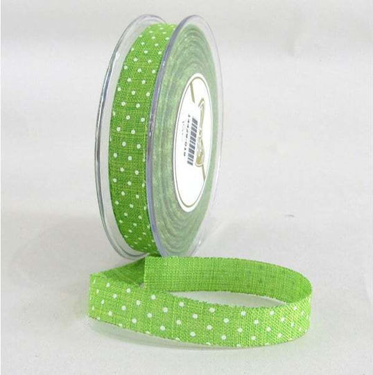Stoffband Polka Dot 1,2cm x 18,20m Limette