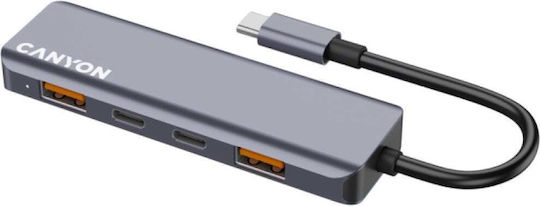 Canyon Hub 5 Θυρών USB 3.2 με σύνδεση USB-C Γκρι