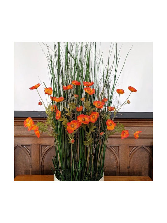 Artificial Red Poppies Grass H 1.50m