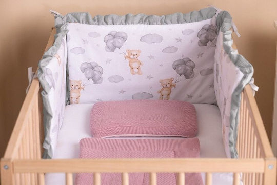 Sensillo Crib Bumpers Classic for the Crib Rails Gray