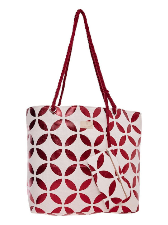 Bag to Bag Пластмасова Плажна Чанта с Тоалетна Чанта Червена