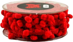 Pom Pom Trim 25mm 9m 376 Red