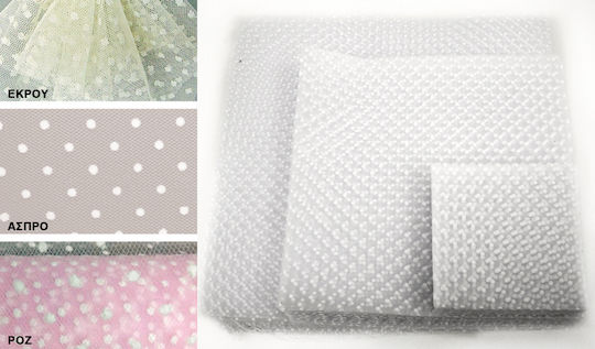 White Polka Dot Tulle 29x29cm 0527253 100 Pieces
