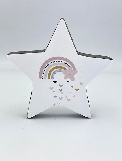 Handmade Star Paperweight - Pink Rainbow 14a124 Rin-14a124