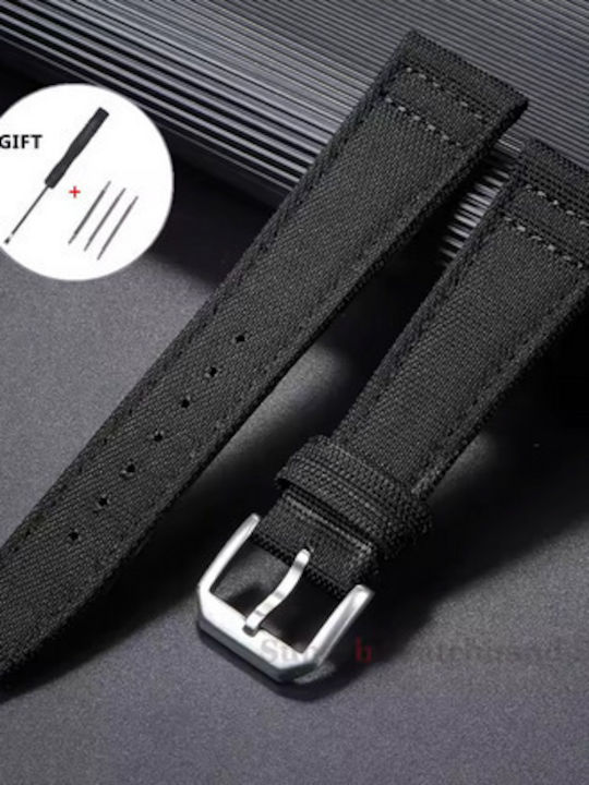 Riemen aus Stoff Schwarz 20mm