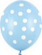 Set of 6 Balloons Latex Blue Polka dot 30cm