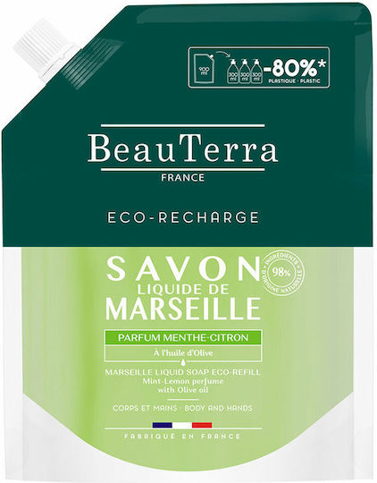BeauTerra Ανταλλακτικό Ενυδατικό Shower Gel με Άρωμα Καρύδα 900ml