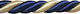 Jgs S.a 5501-051 Dekorative Möbelkordel Blau Gold 50m