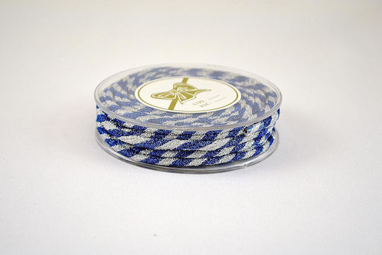 Sparkle Lurex Tube Cord Blue Silver 5mm X10m