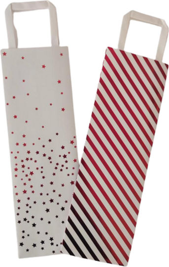 Set aus Papier-Weinbeuteln Weiß-Rot 32h x 10w x 10d cm 2 Stück