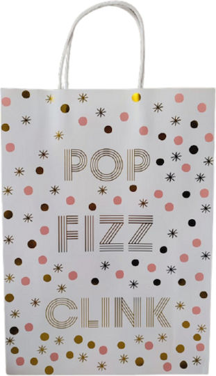 Pungă de Cadou din Hârtie Pop Fizz Clink 34x25x8cm