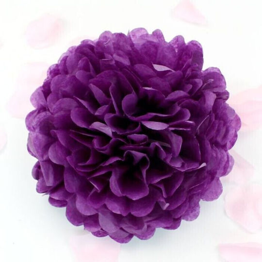 Pom Pom Paper Decoration Ball Dark Purple 30cm