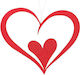 Dekoratives Doppel-Valentinsherz Rot 25x22cm 243.006.0006.07