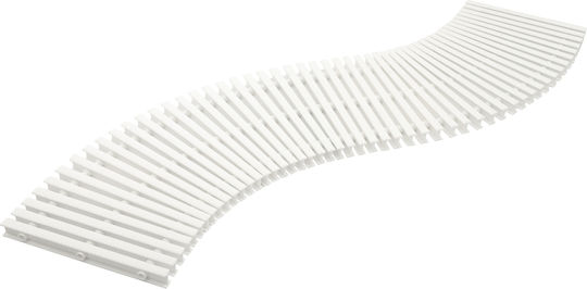 Grătar flexibil antiderapant dublu față Micplast lățime 24,5cm siguranță preaplin cu trei puncte lungime 1m alb