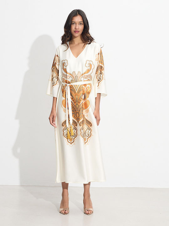 Passager Summer Midi Dress Satin Ecru