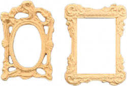 Holzgeschnitztes Dekoratives Bilderrahmen-Set, 2 Stück, 6 cm x 5 cm
