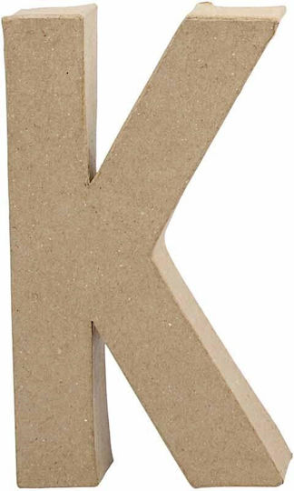 Letter K Small Papier-mache Height 10.5 cm Thickness 2 cm